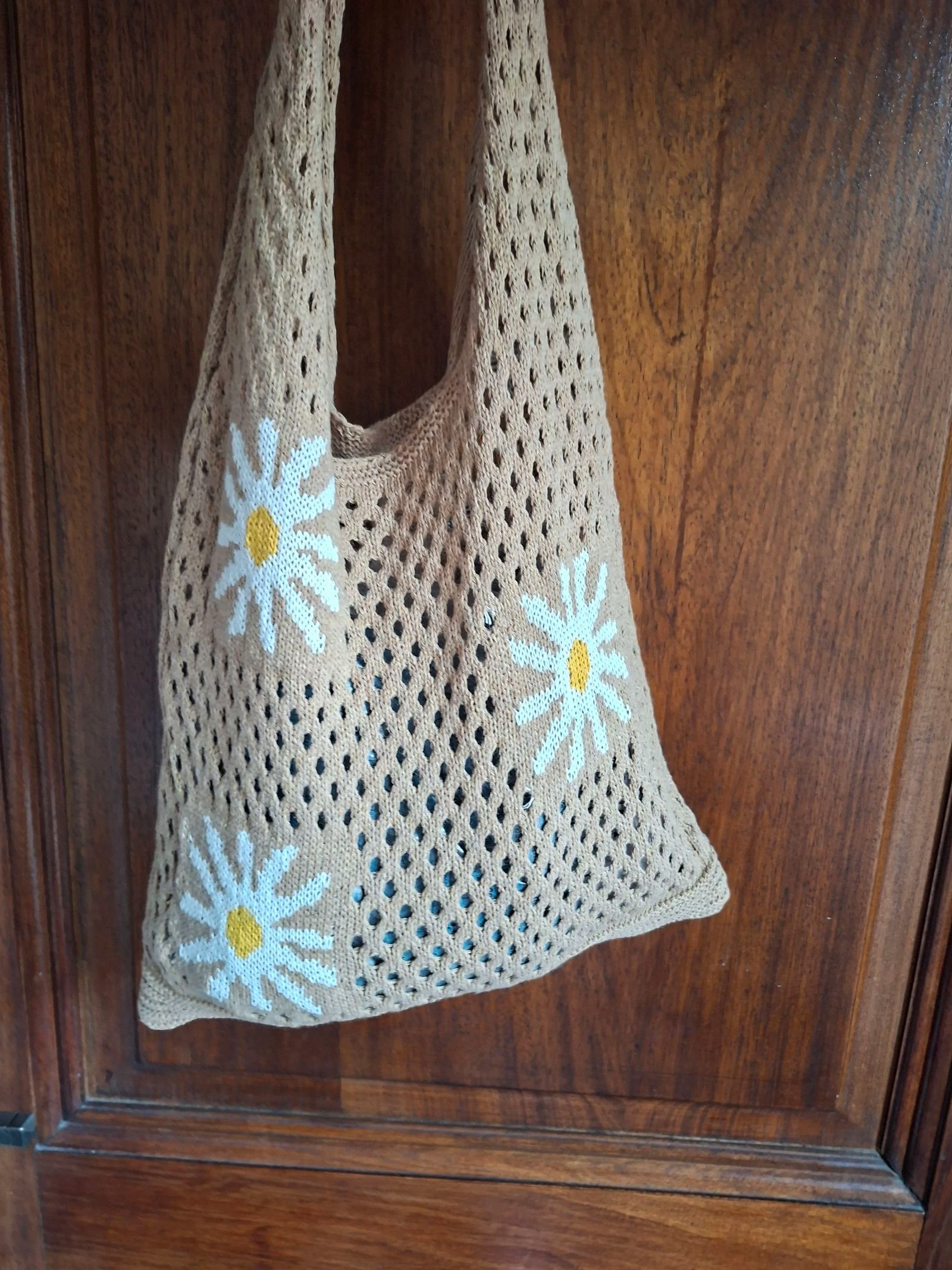 Mesh net bag with daisy flowers – photo 2